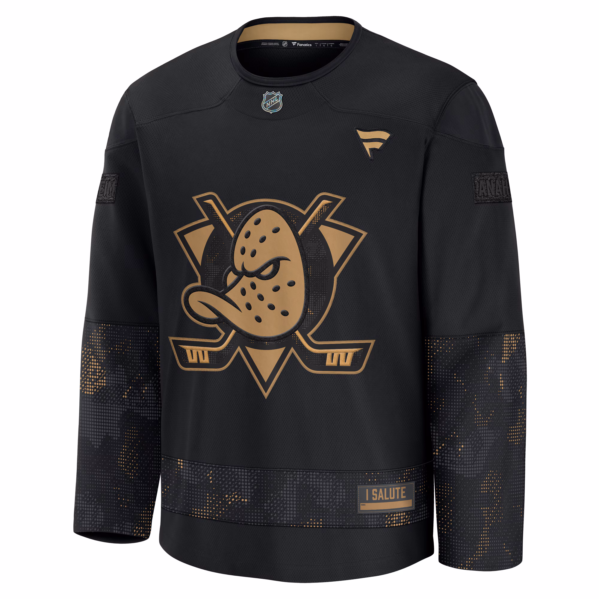Anaheim Ducks Fanatics 2024 Military Appreciation Practice Jersey - Black