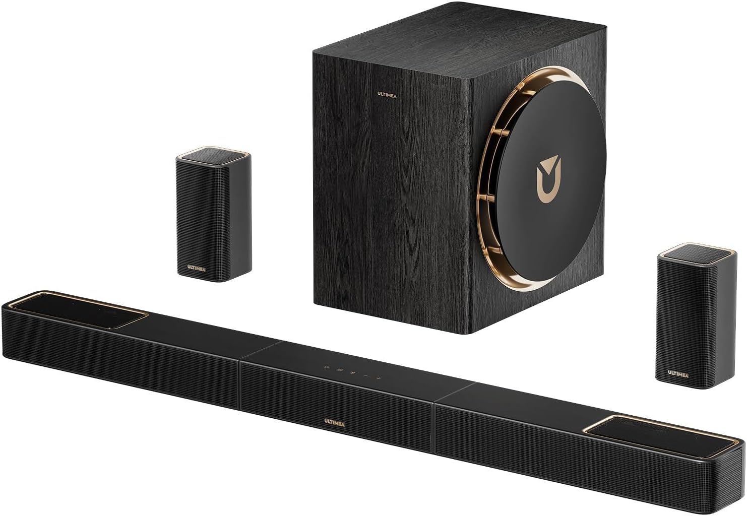 ULTIMEA Skywave X50 5.1.4ch Wireless Surround Sound System for TV, 760W Professional Sound Bar w/Dolby Atmos, 2 Wireless Surround Speakers & 8