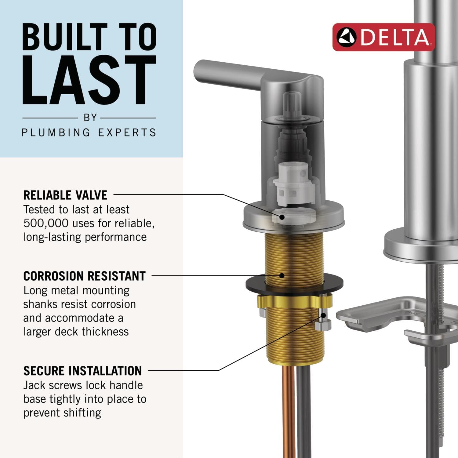 Delta Nicoli Brushed Gold Bathroom Faucet with Sprayer, 8 Inch 3 Hole Widespread Bathroom Sink Faucet with Pull Out Sprayer, Push-Pop Drain, Champagne Bronze 35749LF-CZPD