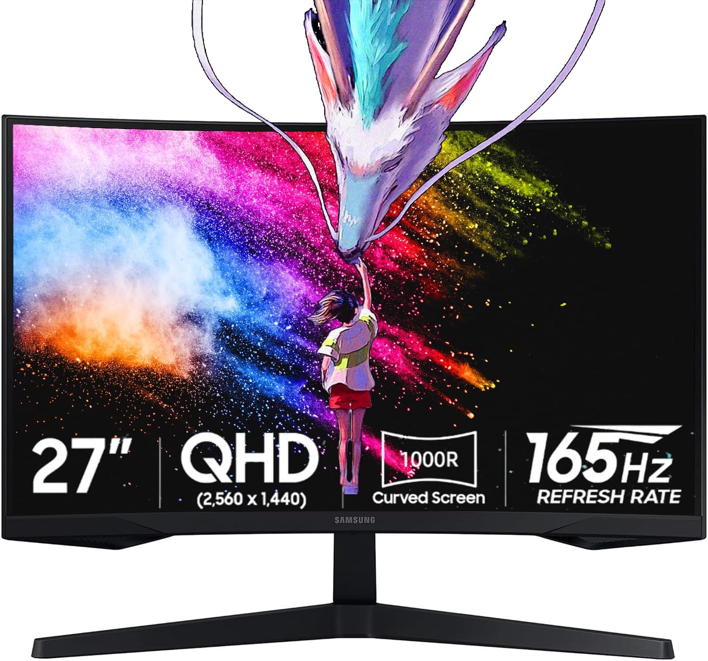 Samsung 27” Odyssey G5 QHD Gaming Monitor | 165Hz, 1ms | 1000R Curved VA Panel | AMD FreeSync, HDR10 | Minimized Eye Strain | w/Hdmi