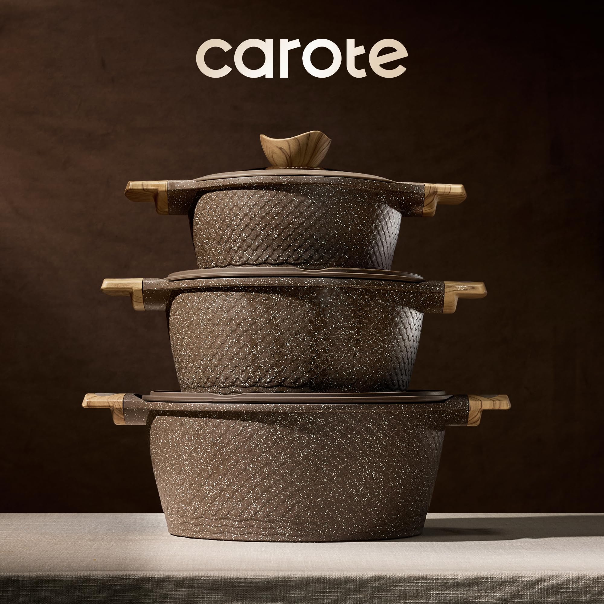 CAROTE 26PCS Non-Stick Cookware Set - Induction Compatible