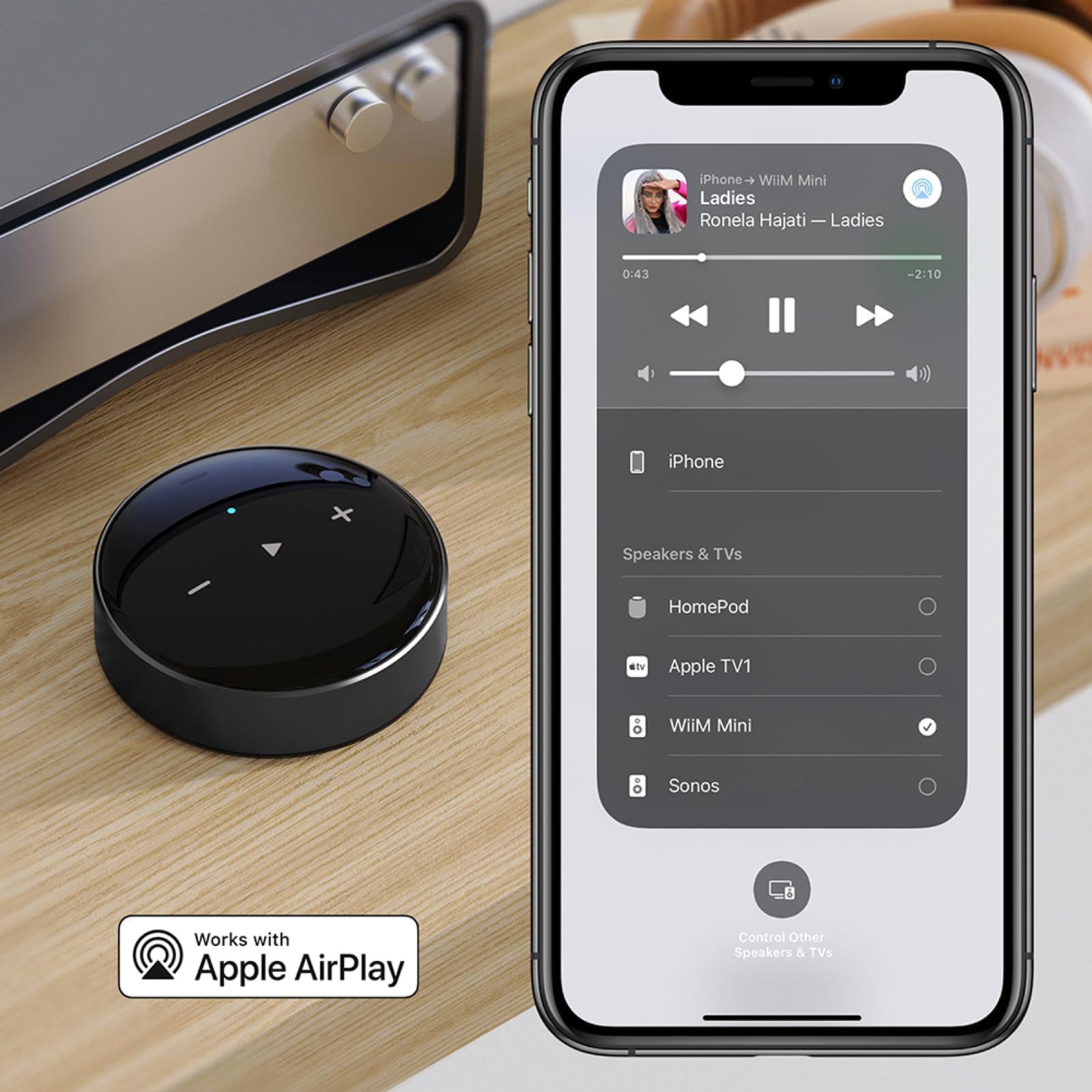 WIIM Mini AirPlay 2 Wireless Audio Streamer & Preamplifier