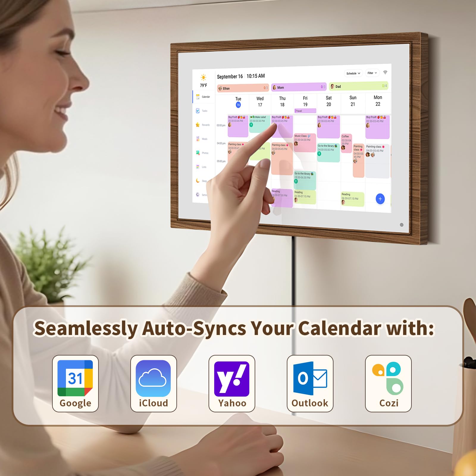 CANUPDOG 10.1 Inch Digital Calendar Chore Chart with Touchscreen