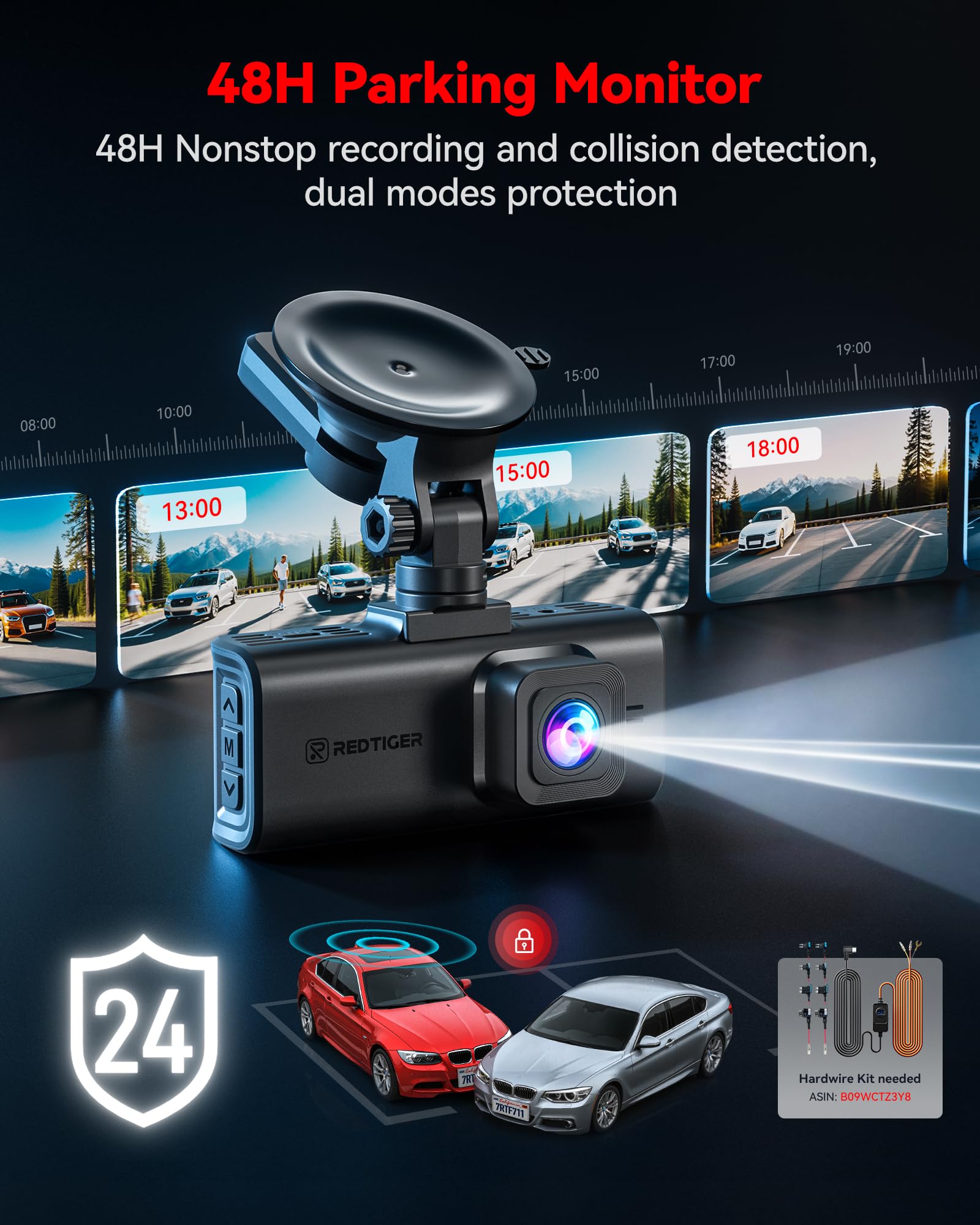 REDTIGER 4K STARVIS 2 Dash Cam Front & Rear with GPS