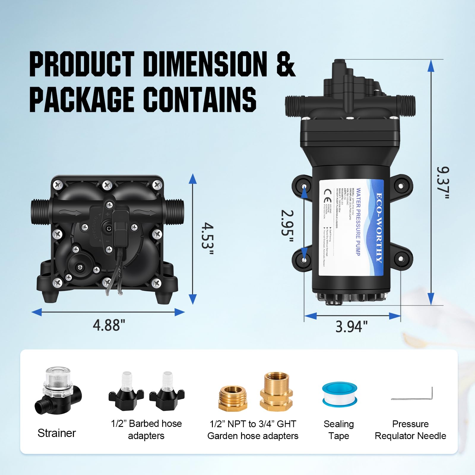 ECO-WORTHY 110V AC Diaphragm Water Pump 5.5GPM 70PSI