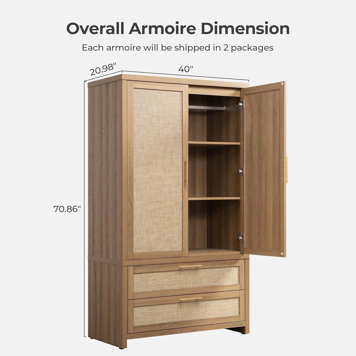 SICOTAS Larger Armoire Wardrobe Closet, 71