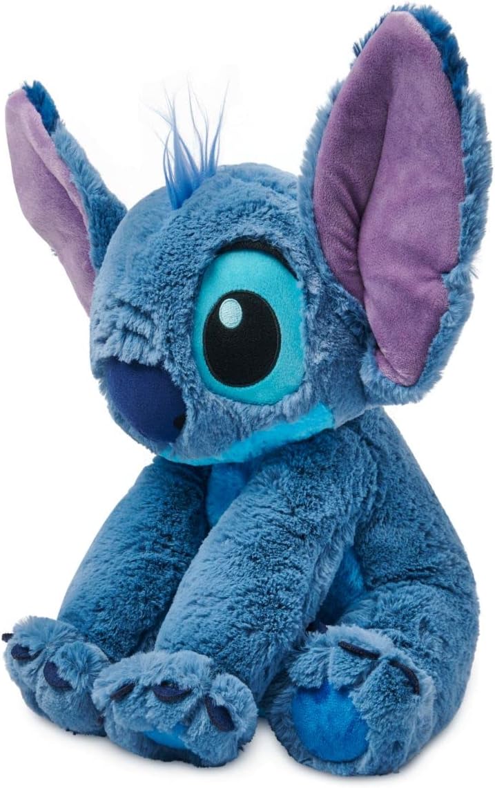 Disney Store Official Stitch Medium Soft Toy for Kids, Cuddly Character with Fuzzy Texture and Embroidered Details, Flexible Floppy Ears, Disney Plushy Suitable for All Ages