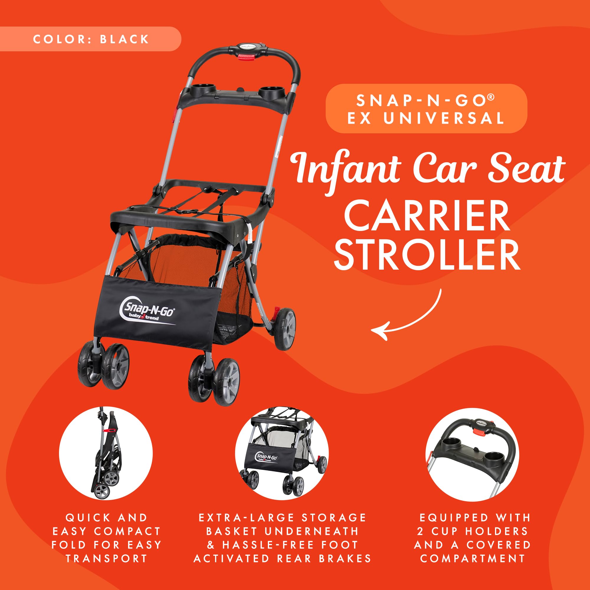 BABY TREND Snap N Go EX Lightweight Universal Infant Car Seat Carrier