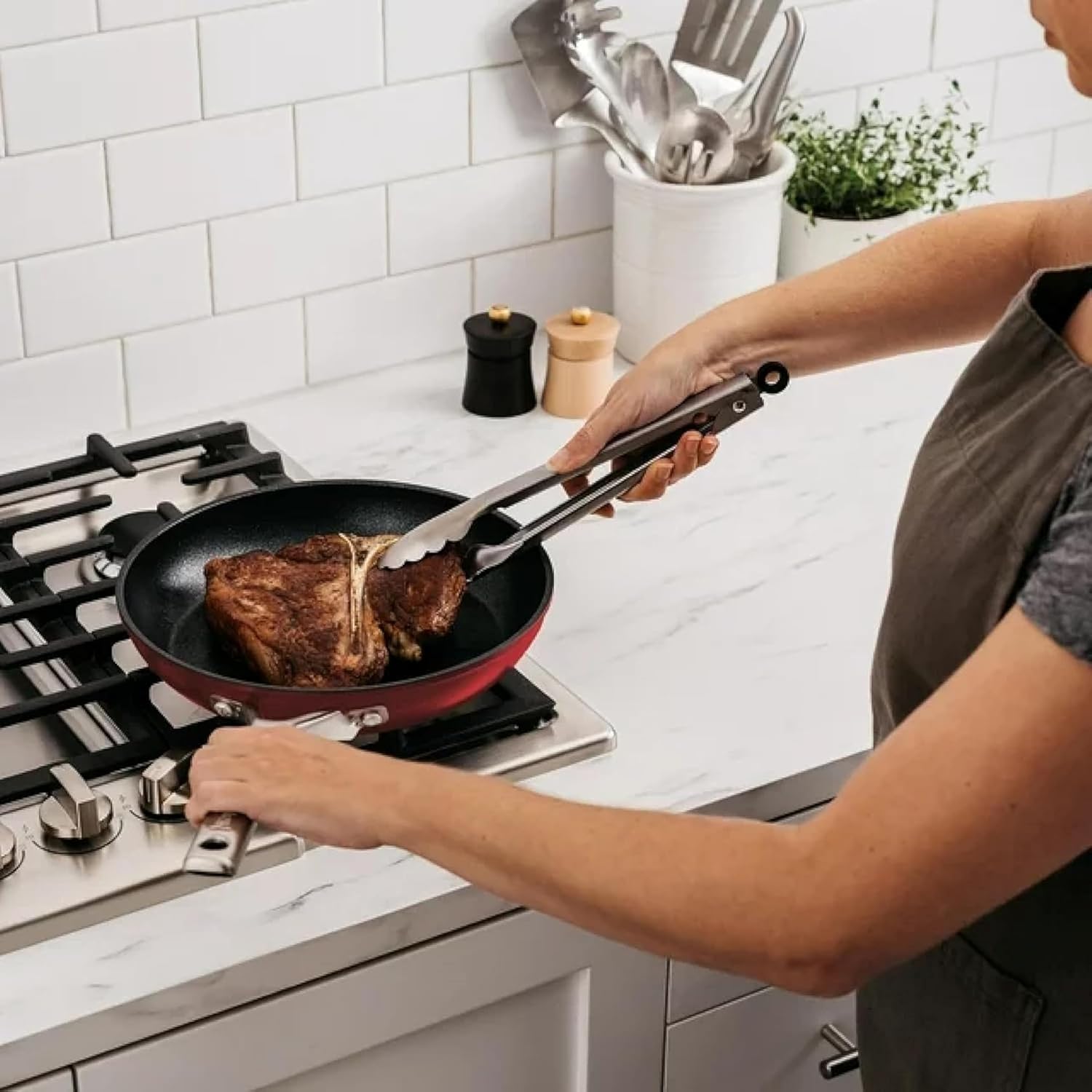 Ninja Foodi Never Stick 9pc Nonstick Cookware Set (9, Black)