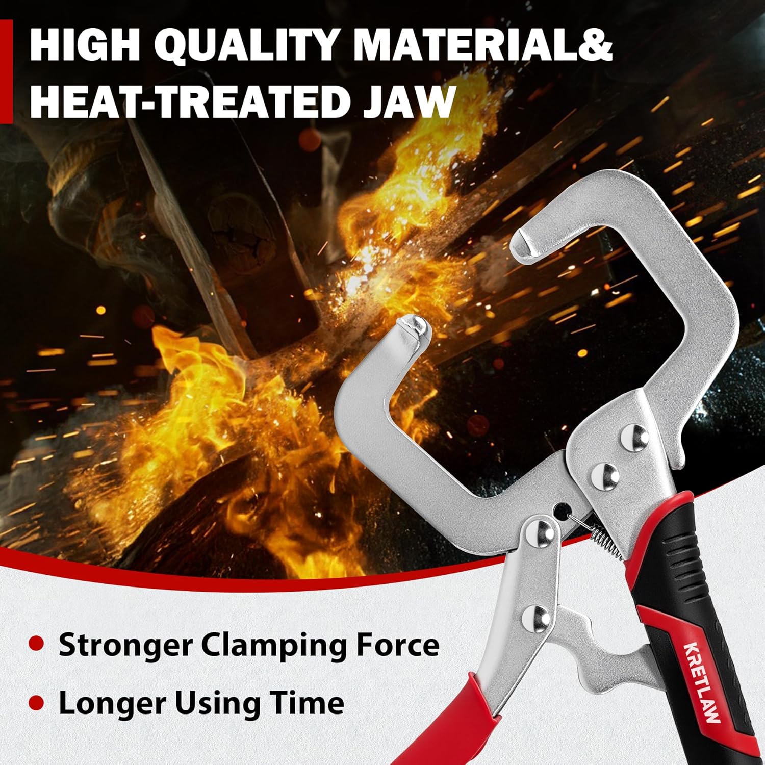 6-Inch 4 Pack C-Clamp Locking Pliers, Heavy Duty welding vise grip clamps for Industrial, DIY, Home