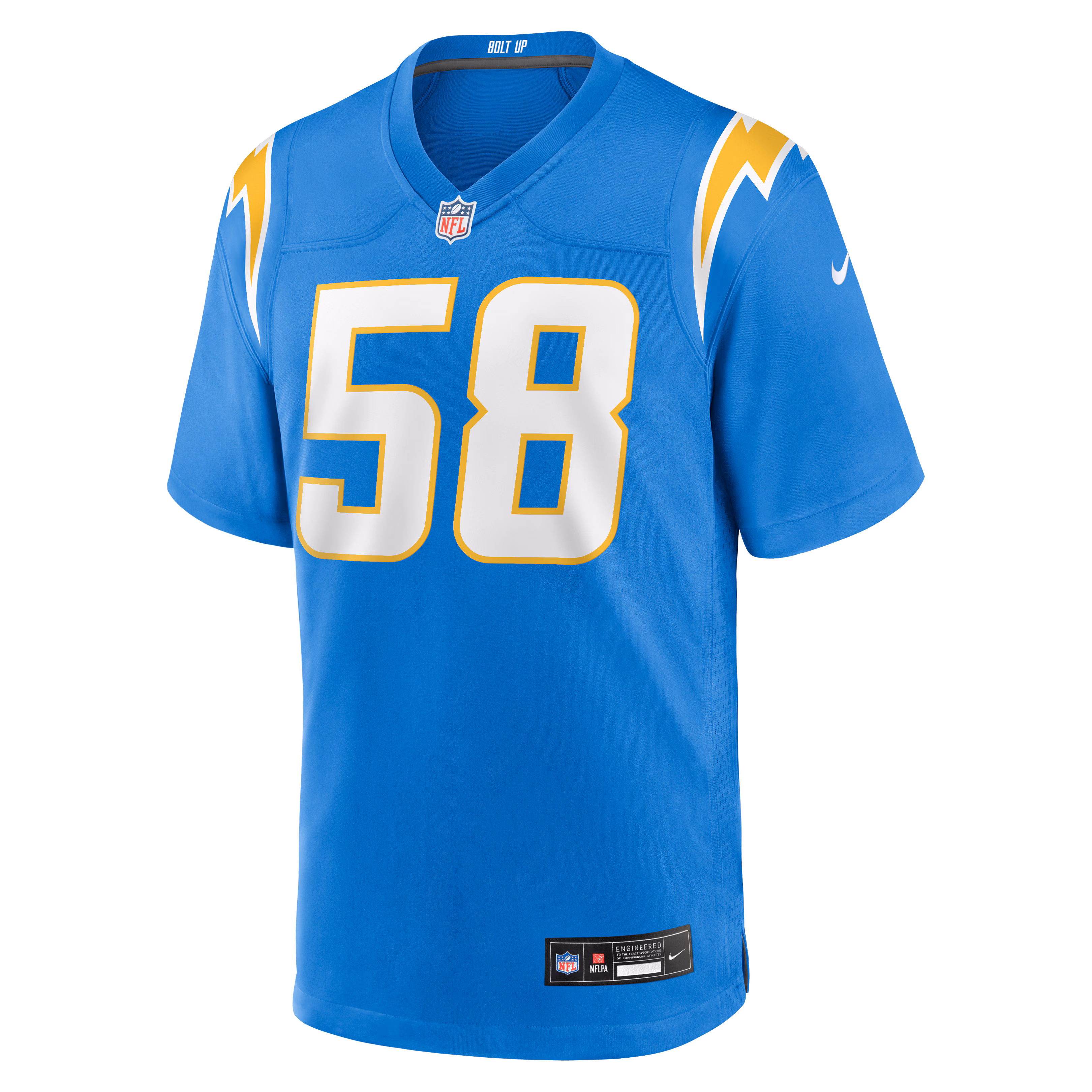 Marlowe Wax Los Angeles Chargers Nike Team Game Jersey -  Powder Blue
