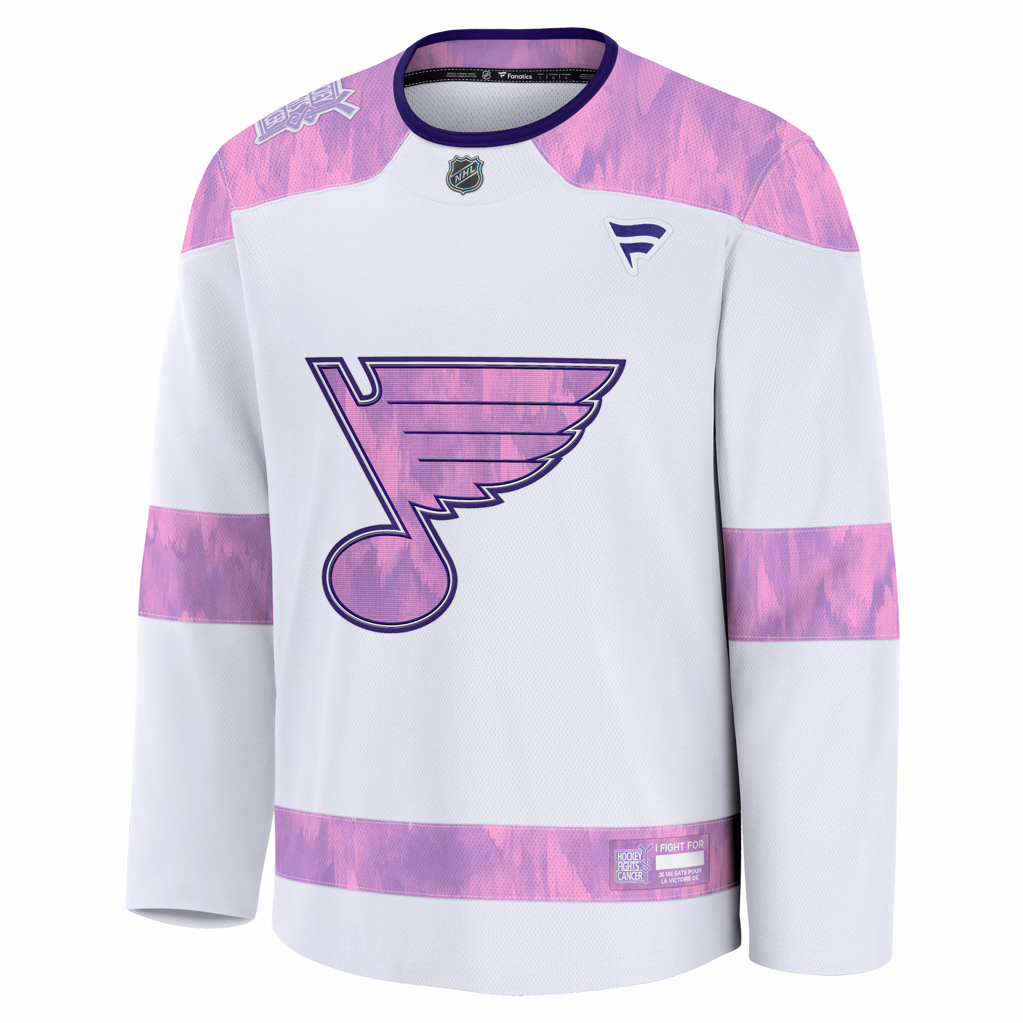 St. Louis Blues Fanatics 2024 Hockey Fights Cancer Practice Jersey - White
