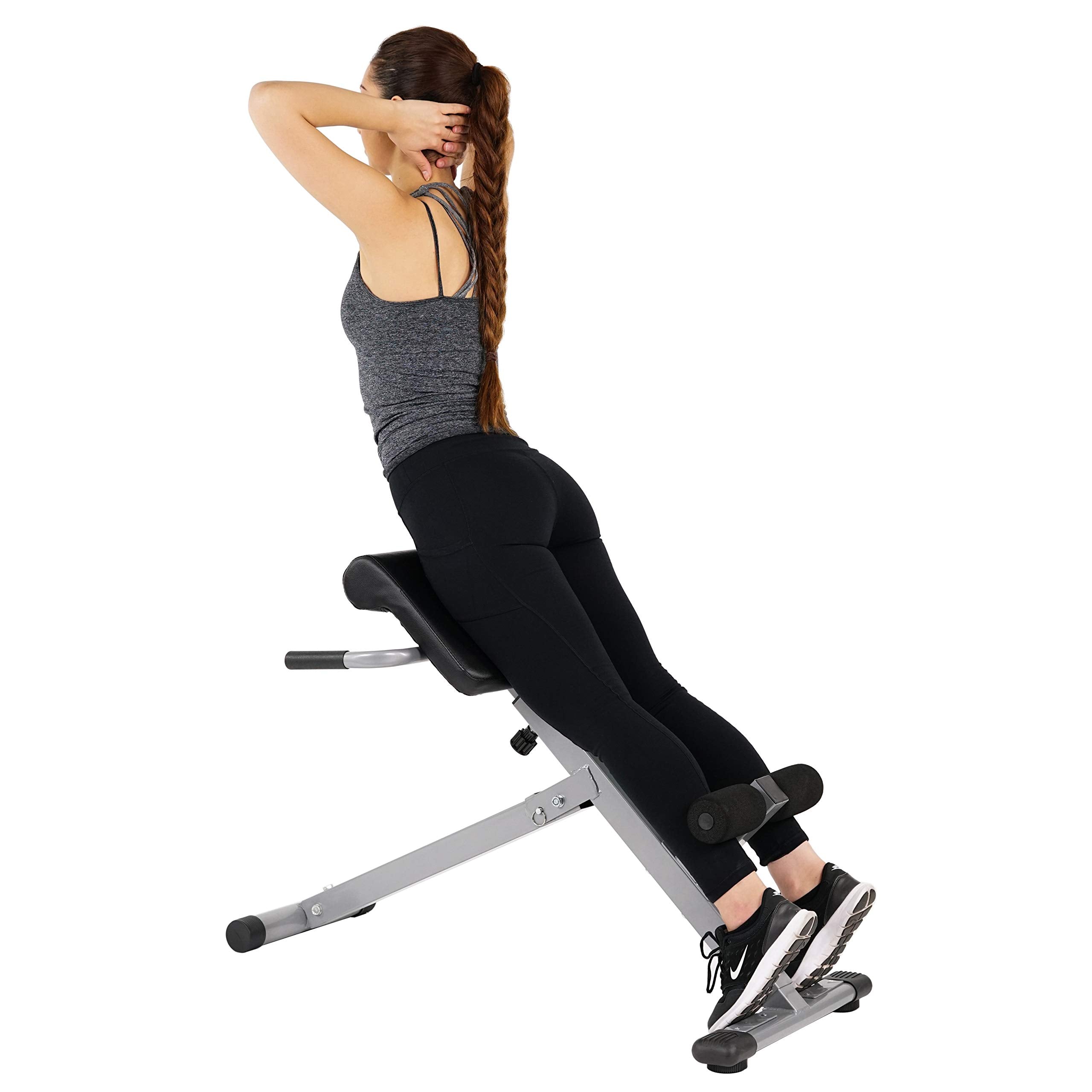 SUNNY HEALTH & FITNESS Foldable Hyperextension Roman Chair for Home Gym