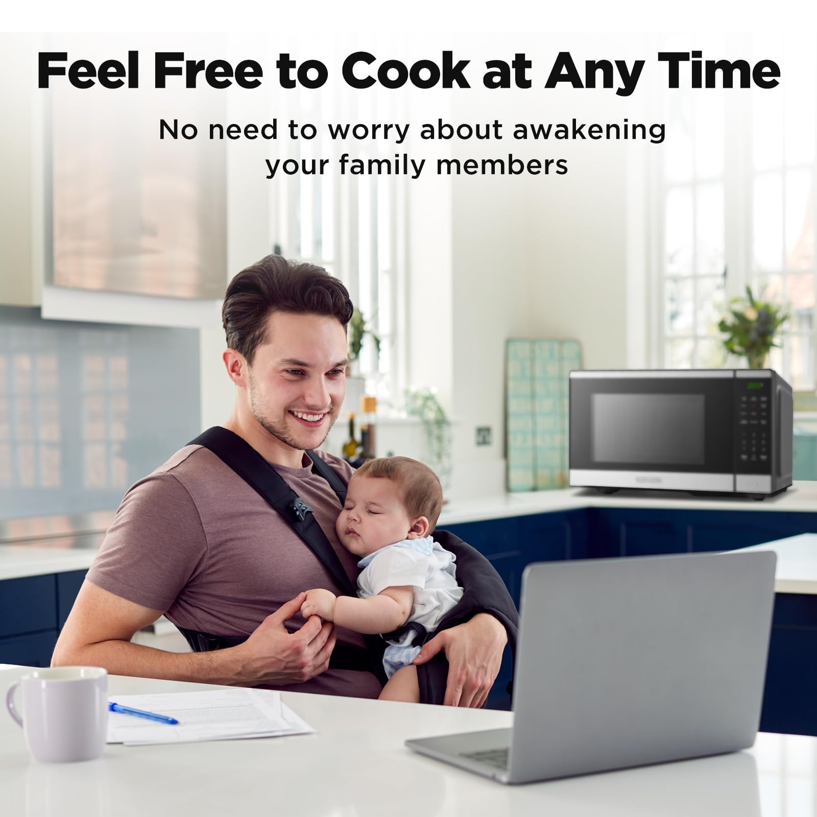 BLACK+DECKER Countertop Microwave Oven 0.9 Cu Ft with Auto Menus