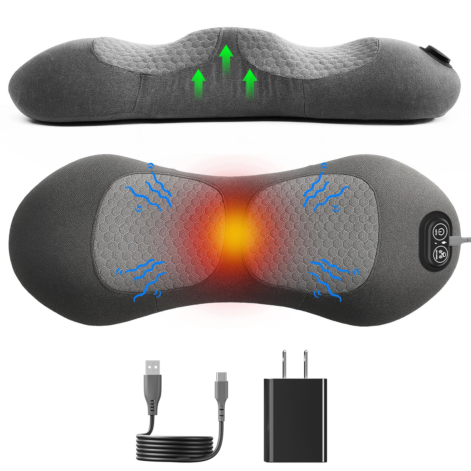 SWANCODE Triple Fusion Back Massager, 3-in-1 Heat & Vibration