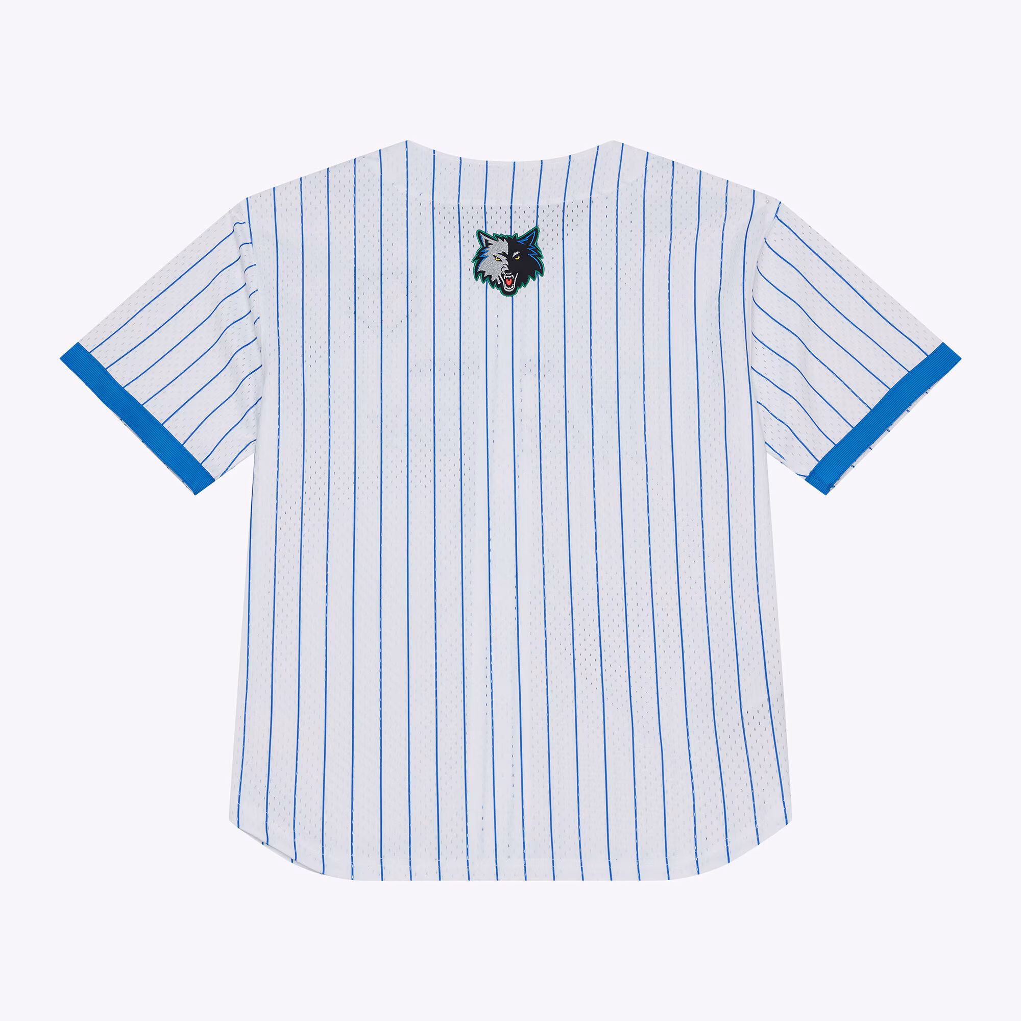 Minnesota Timberwolves Mitchell & Ness Head Coach Pinstripe Mesh Full-Button Baseball Jersey - White