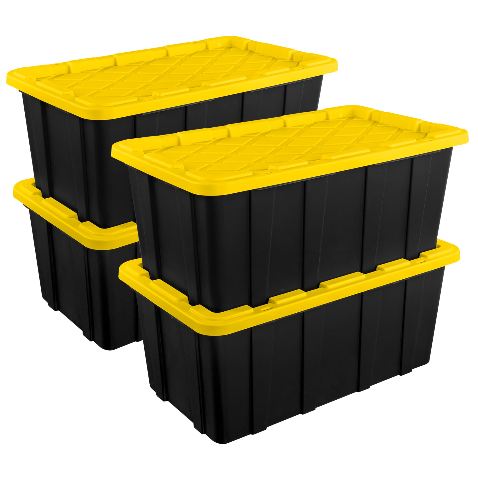 STERILITE 4-Pack Heavy-Duty Plastic Storage Bins with Lids