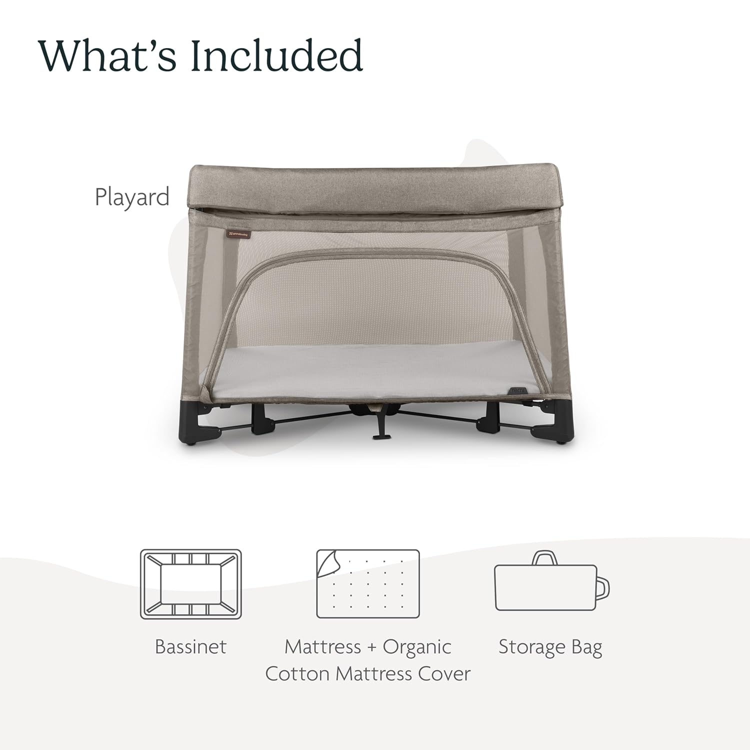 UPPAbaby Remi Playard | Deluxe 3-in-1 Portable Playard, Bedside Bassinet + Travel Crib| Mesh Bassinet, Mattress, Organic Cotton Mattress Cover + Storage Bag Included | Wells (Dark Taupe Mélange)