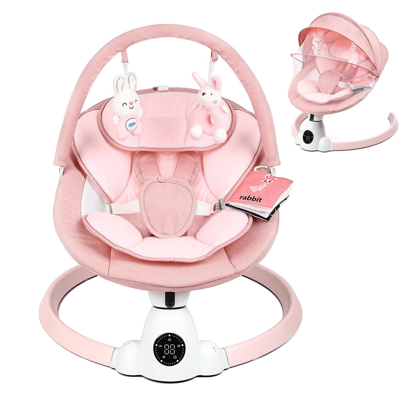 UUOEEBB Baby Swing for Infants - Portable Electric Pink