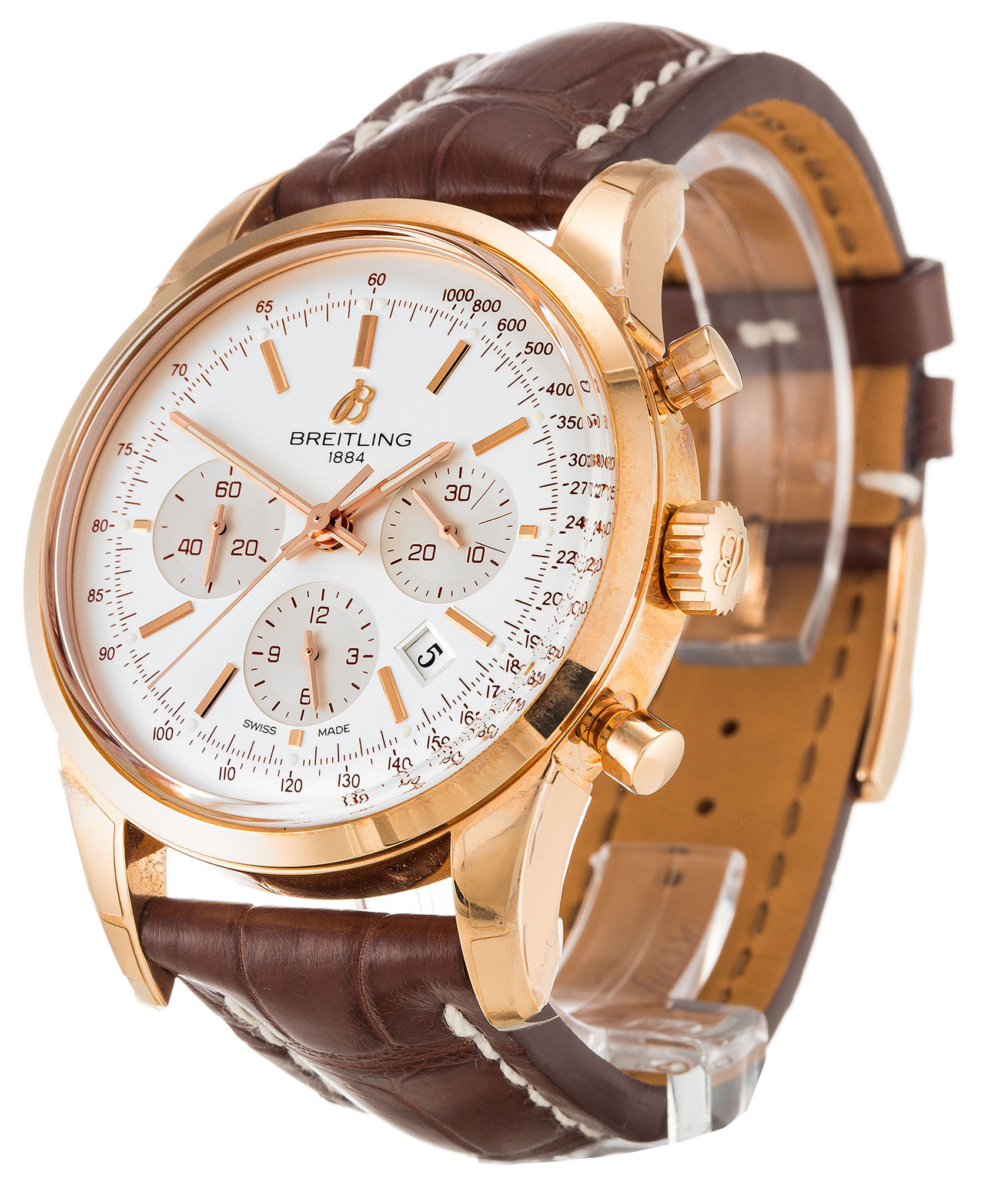 Transocean Chronograph White Dial Stick Markers RB0152