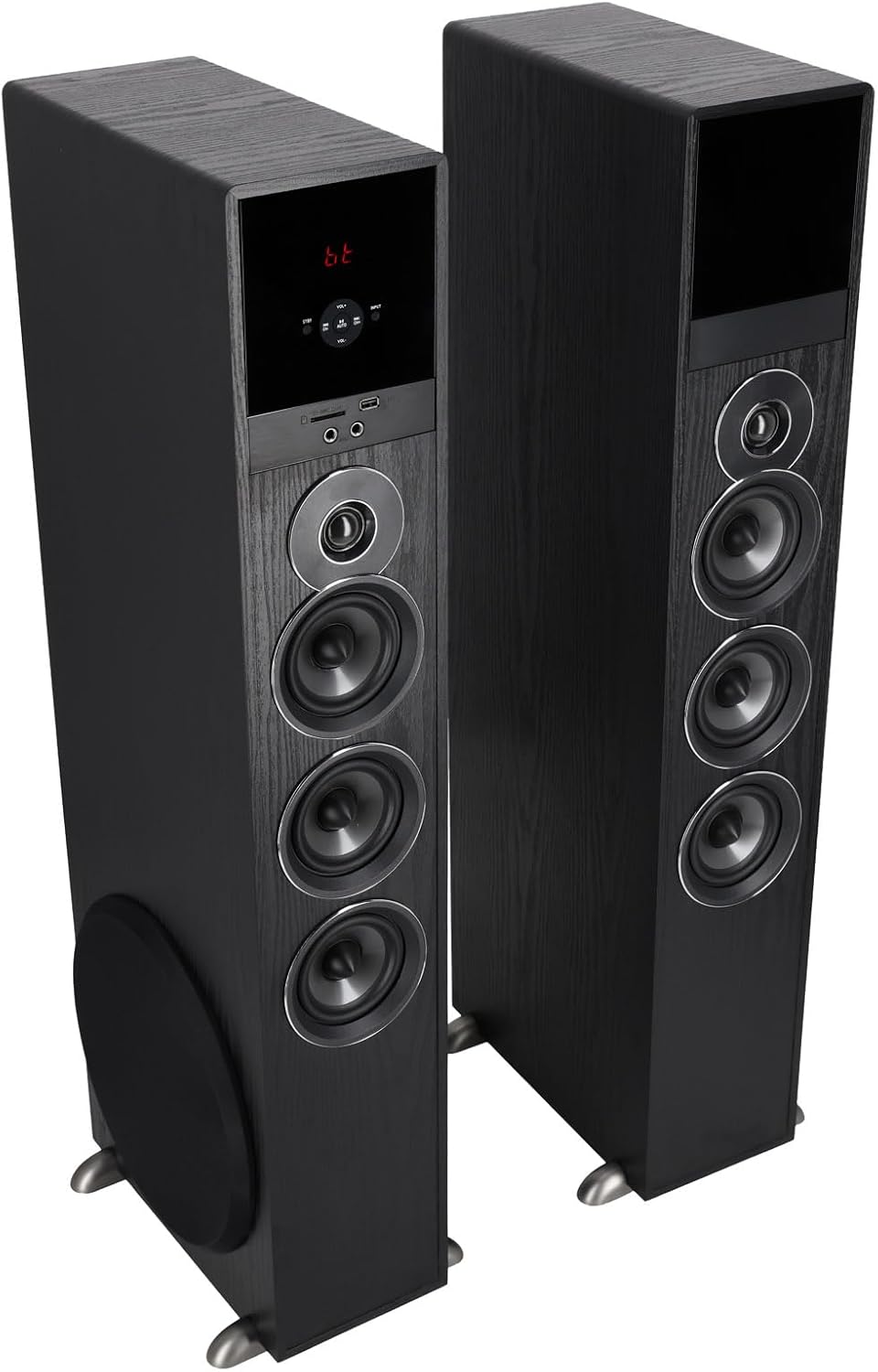 Rockville TM150B Powered Home Theater Tower Speaker System, Black, 1000W, 10