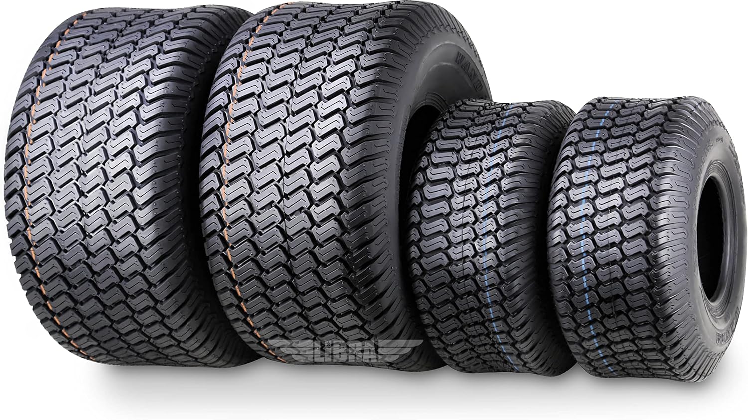 WANDA (Set 4) 15X6-6 & 20X8-8 Lawn Mower Tractor Cart Turf Tires 4 Ply-13016/13035