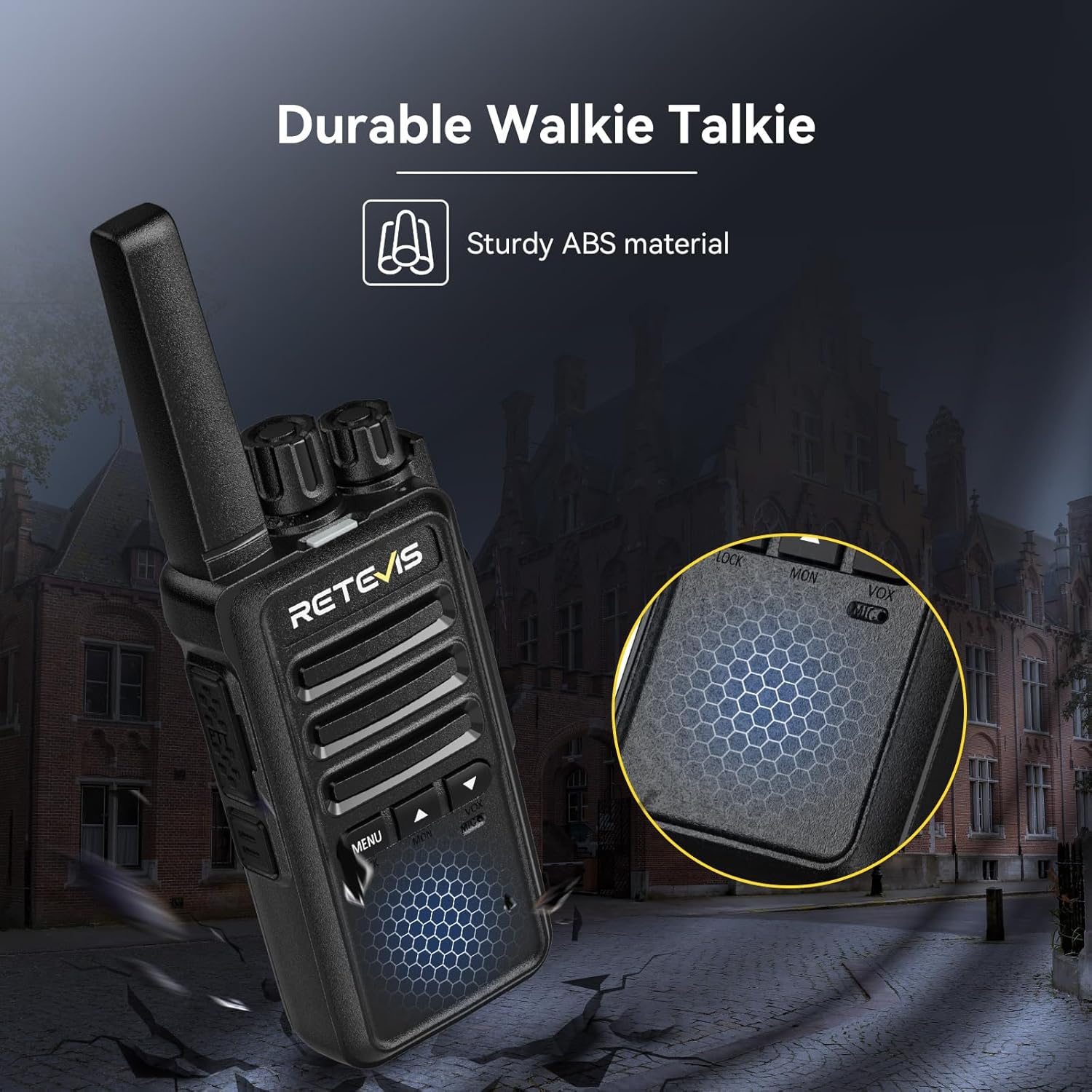 Retevis RT68B Walkie Talkies for Adults Long Range, Push Button, 10 Multi Way Charger & Earpieces, Easier Securer Charging, Rugged Rechargeable Two Way Radios for School Industry Warehouse(10 Pack)