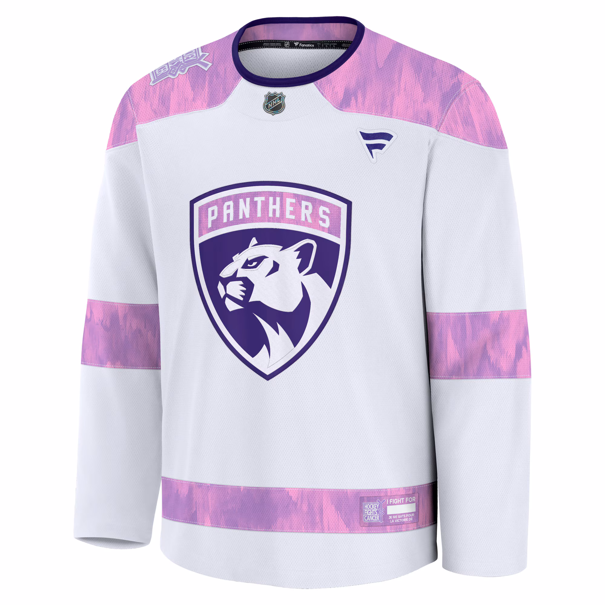 Florida Panthers Fanatics Hockey Fights Cancer Survivor Practice Jersey - White