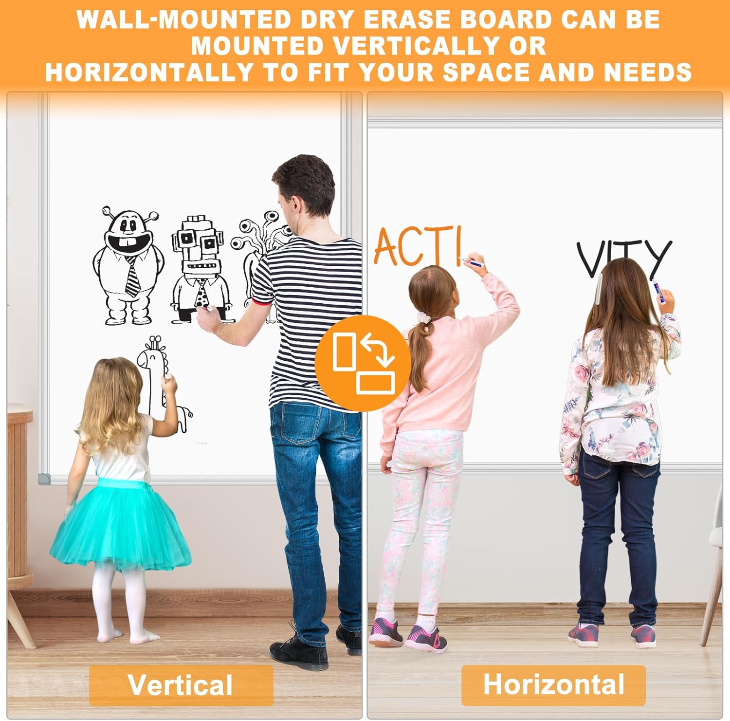 H-Qprobd Dry Erase Board for Wall 72