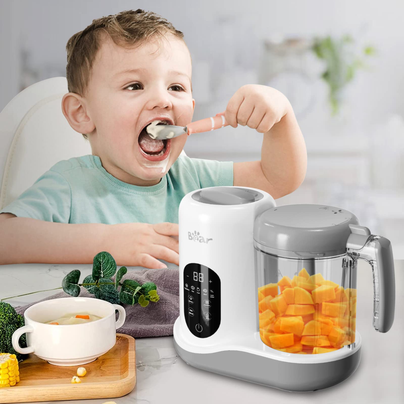 BAR BEAR 2024 Baby Food Maker | One-Step Steamer & Blender