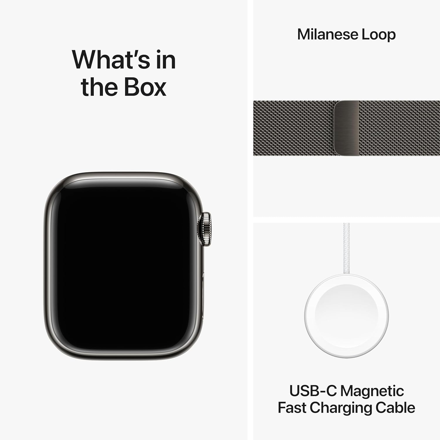 Apple Watch Series 9 GPS + Cellular 41mm Smartwatch with Graphite Stainless Steel Case with Graphite Milanese Loop. with AppleCare+ (2 Years)