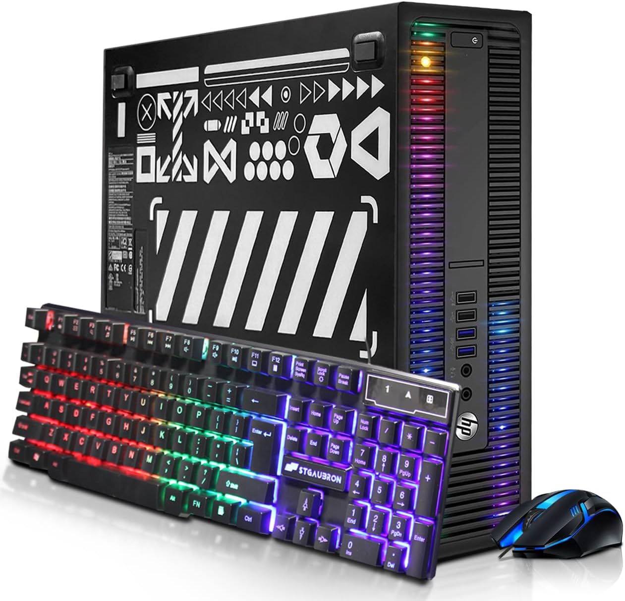 HP RGB Gaming Desktop Computer, Intel Quad Core I5-6500 up to 3.6GHz, GeForce GTX 750 Ti 4G, 16GB DDR4, 512G SSD, RGB Keyboard & Mouse, 600M WiFi & BT 5.0, Win 11 Pro (Renewed)