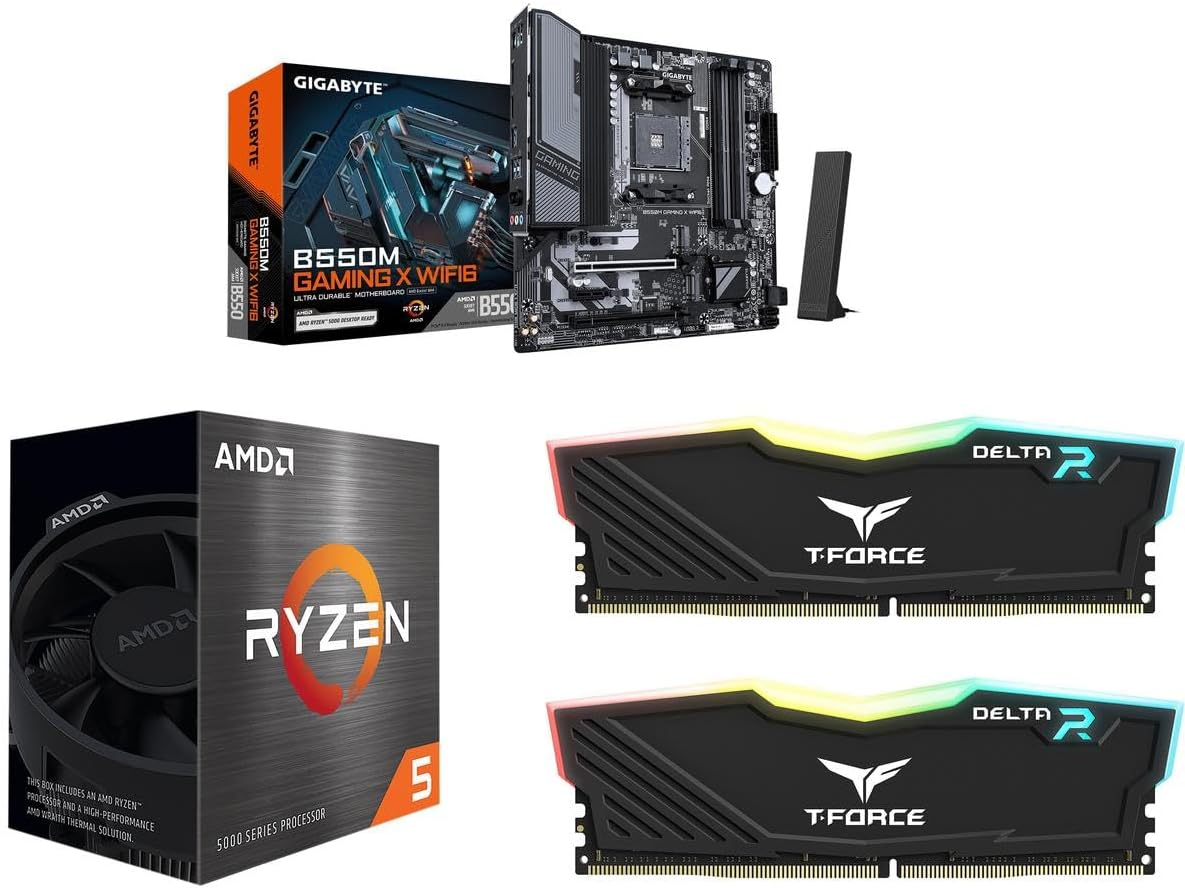 Newegg Motherboard CPU Memory Combo - B550M Gaming X WIFI6 Bundle with Ryzen 5 5500 and 2 X 8GB DDR4 3200 Memory