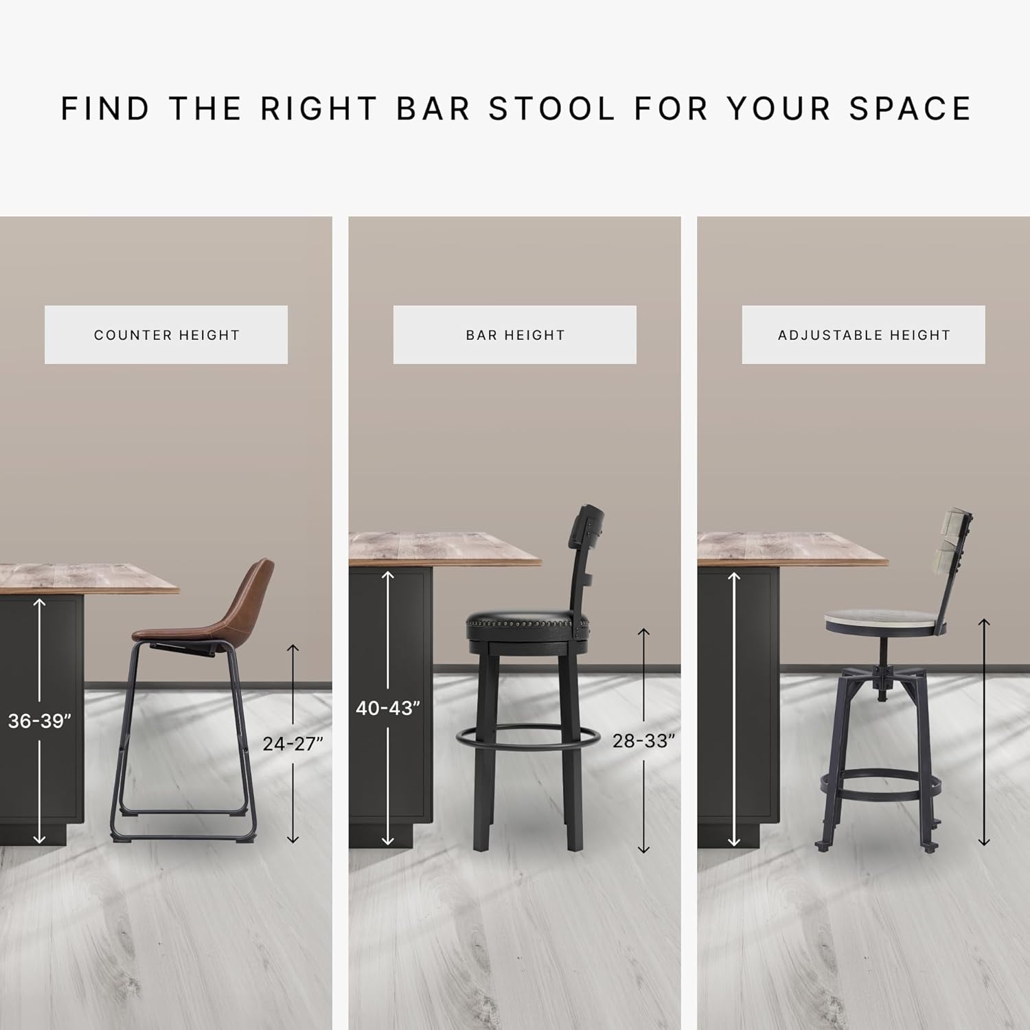 Signature Design by Ashley Haddigan Upholstered Barstool, 2 Count, Slat Back Design, Cushioned Seat, Wood, 25.5