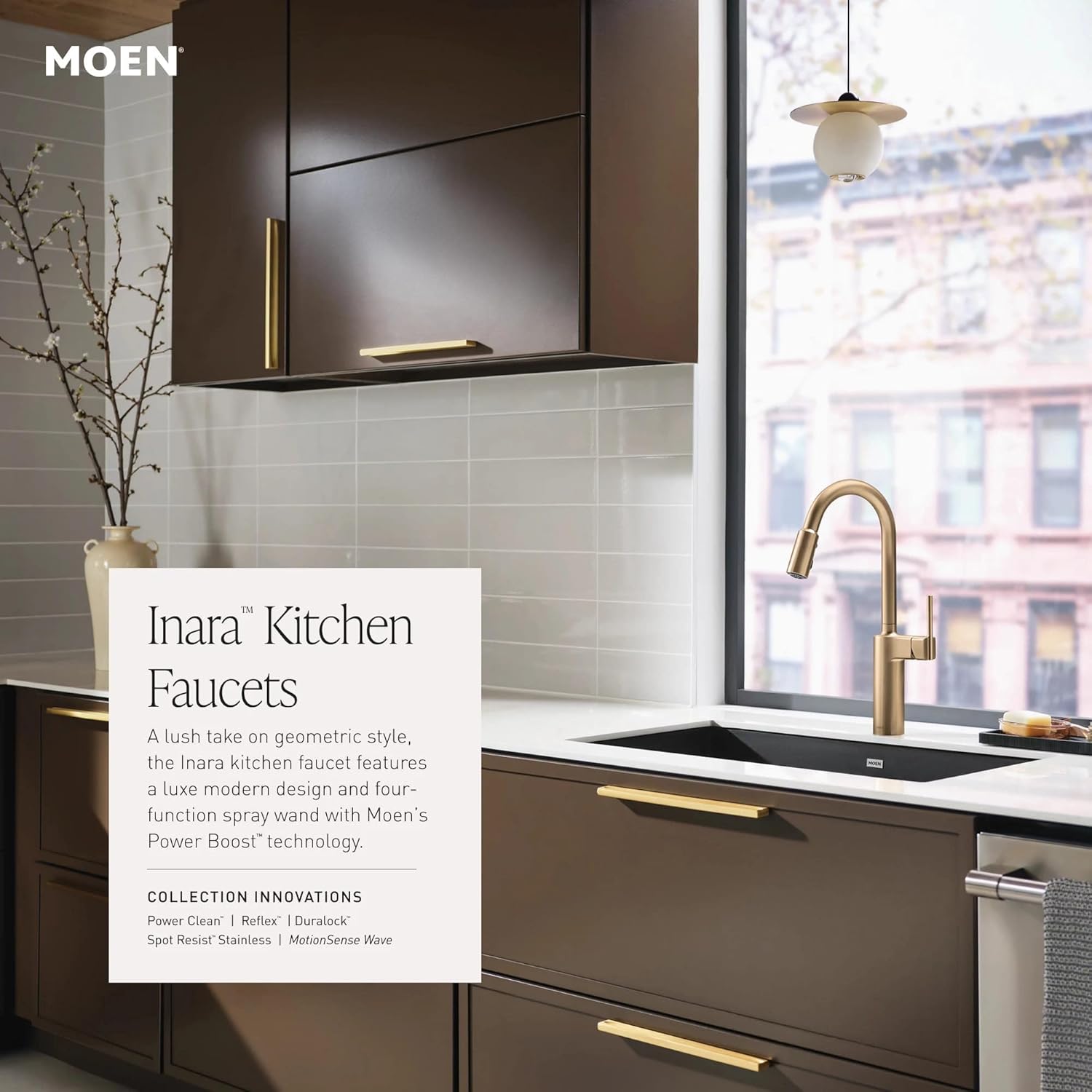 Moen Inara Spot Resist Stainless MotionSense Wave One-Handle Touchless Kitchen Faucet with Pulldown Sprayer and Power Clean, 87463EWSRS