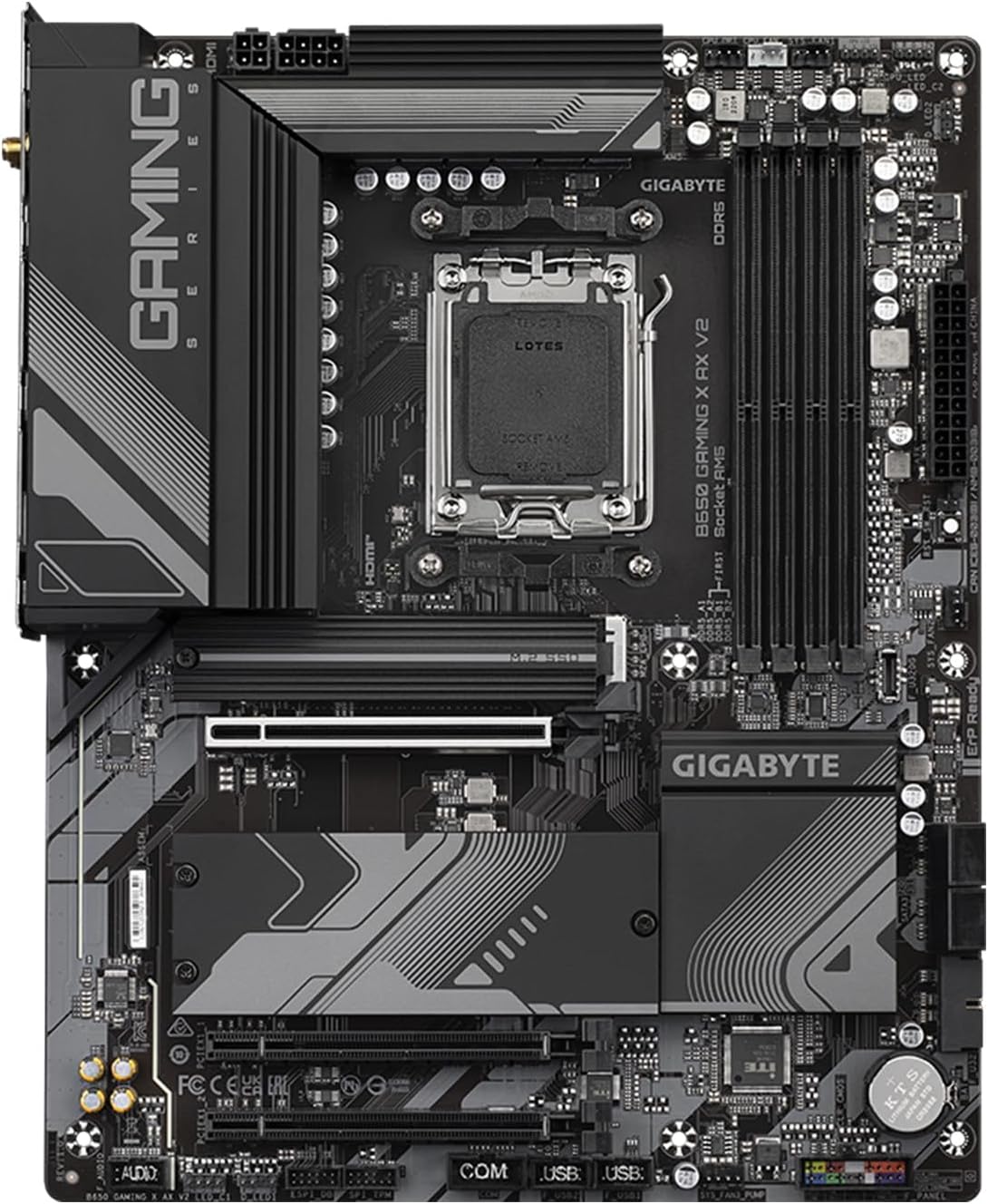 GIGABYTE B650 Gaming X AX V2 (rev. 1.0) AM5 LGA 1718 AMD B650 ATX DDR5, Triple M.2, PCIe 5.0, USB 3.2 Gen2x2 Type-C, AMD Wi-Fi 6E, Realtek 2.5GbE LAN (Renewed)