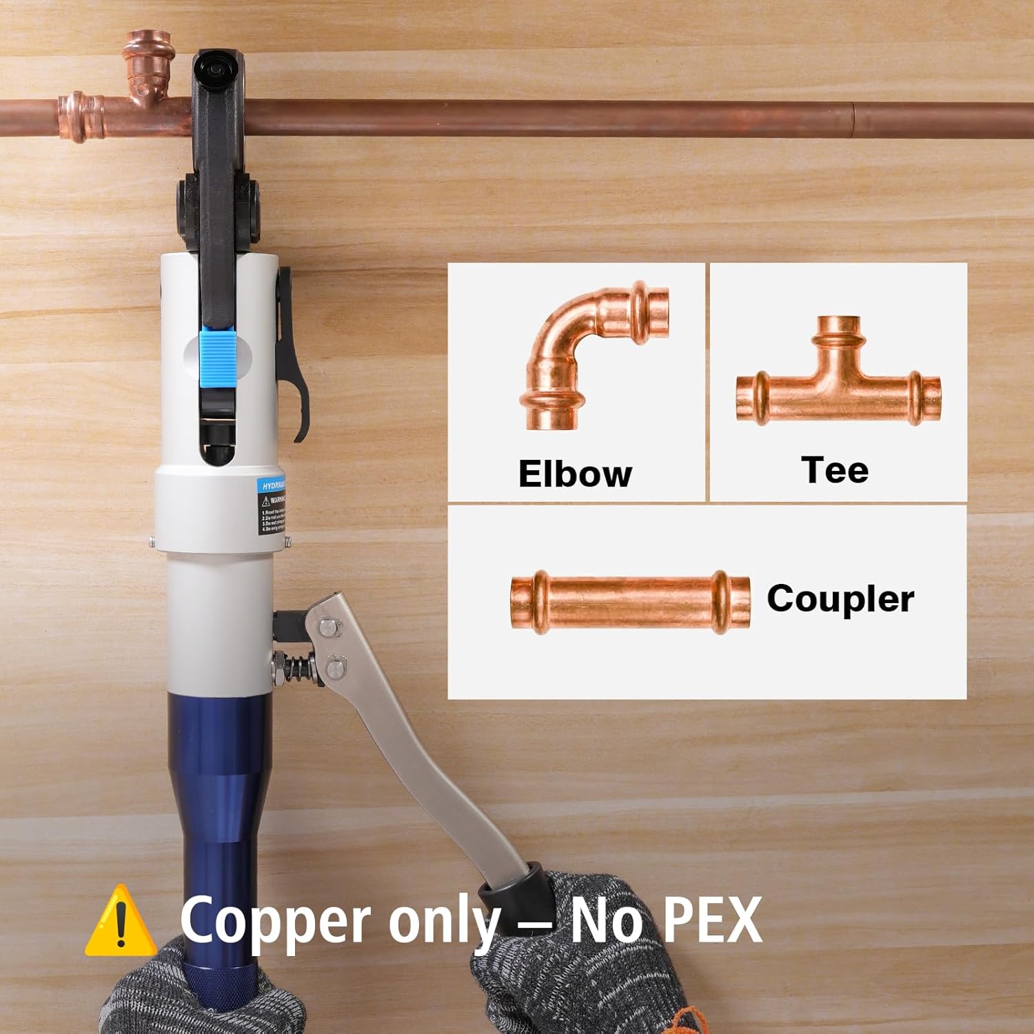 Hydraulic Copper Pipe Press Tool for Viega ProPress Fittings | Includes 1/2