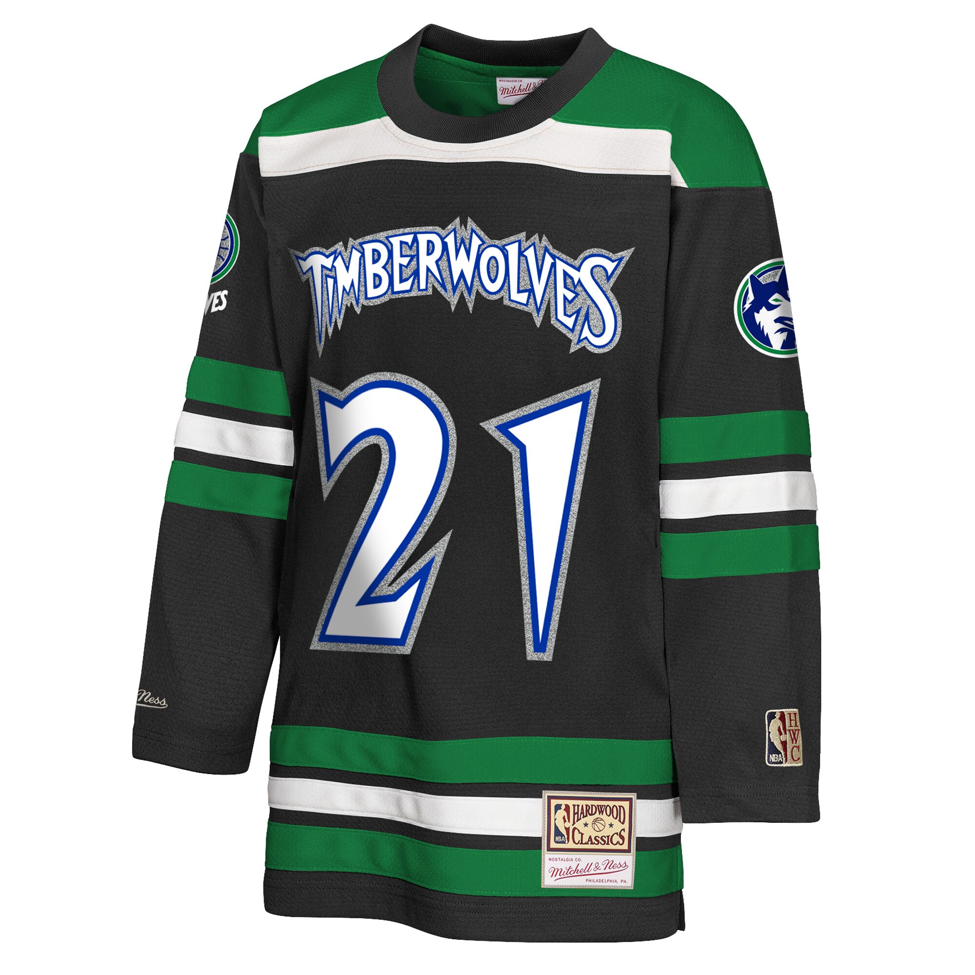 Kevin Garnett Minnesota Timberwolves Mitchell & Ness Youth Maxxed Out 2.0 Fashion Hockey Jersey - Black