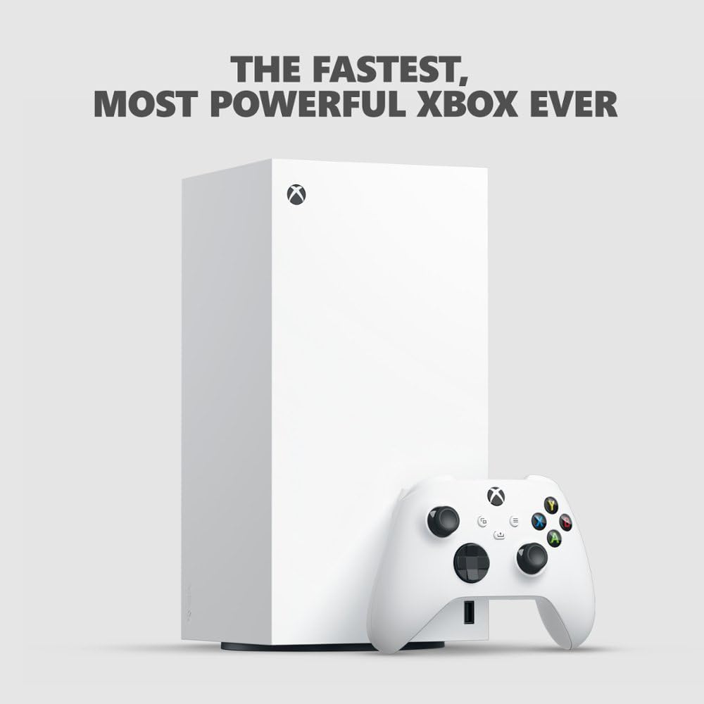 Microsoft EP2-00692 Xbox Series X 1TB All-Digital Console (Disc-Free Gaming) - Robot White with Dual Controller (Robot White & Carbon Black) Bundle with 3 YR CPS Enhanced Protection Pack