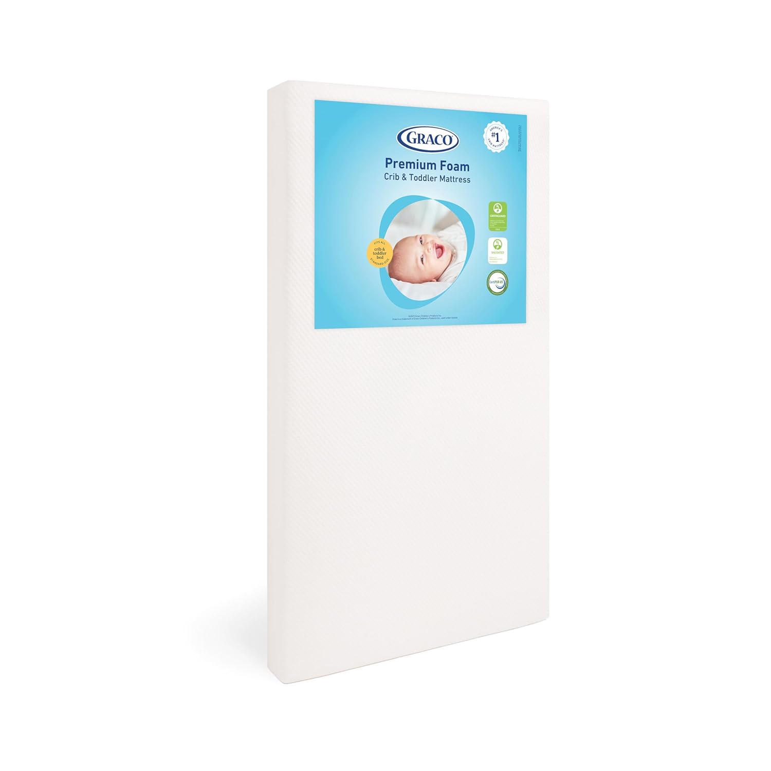 Graco Premium Crib & Toddler Mattress – GREENGUARD Gold Certified, Machine Washable Oeko-TEX Standard 100 Certified Cover with Waterproof Surface, Fits Any Standard Full Size Baby Crib & Toddler Bed
