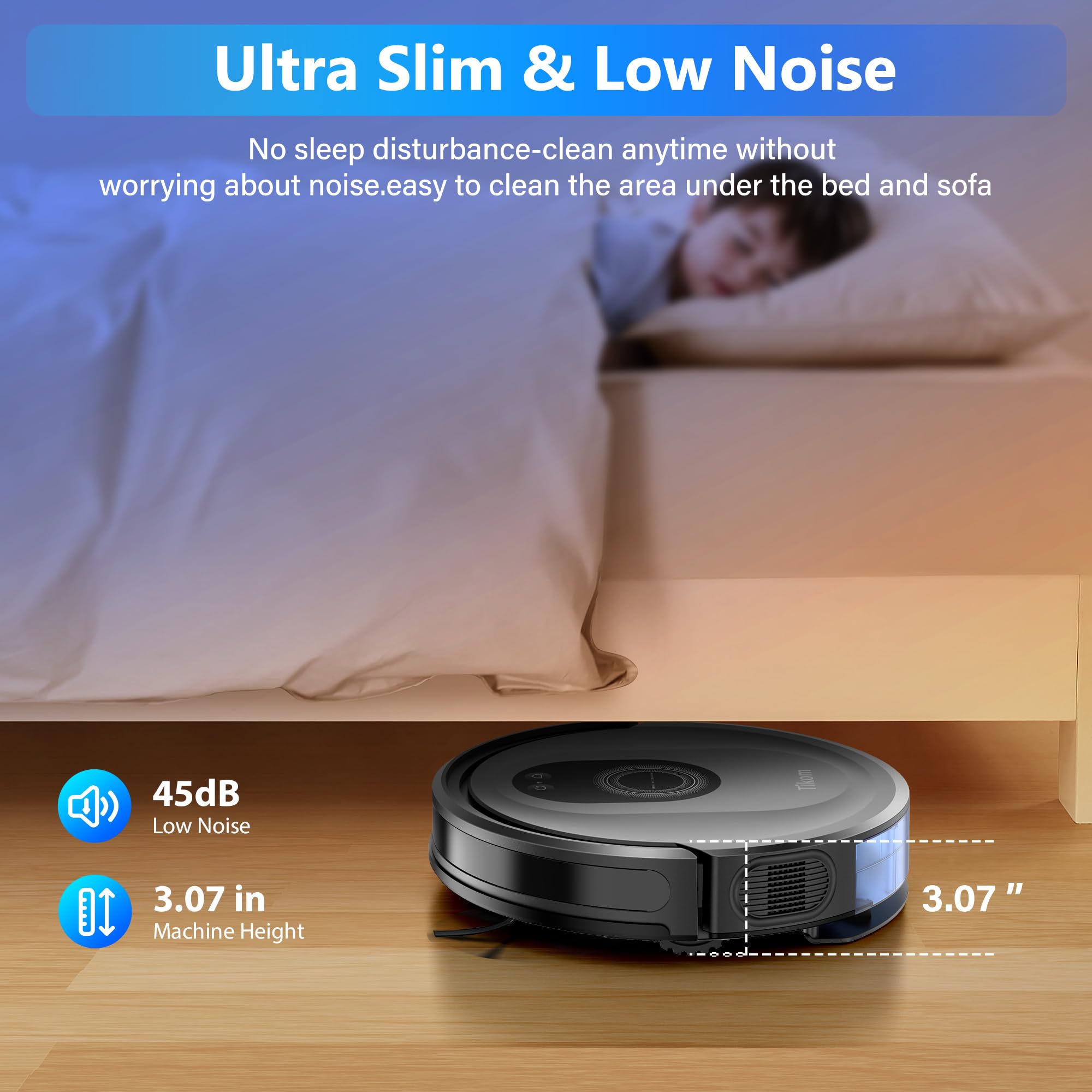 TIKOM G8000 Max Robot Vacuum & Mop Combo, 5000Pa