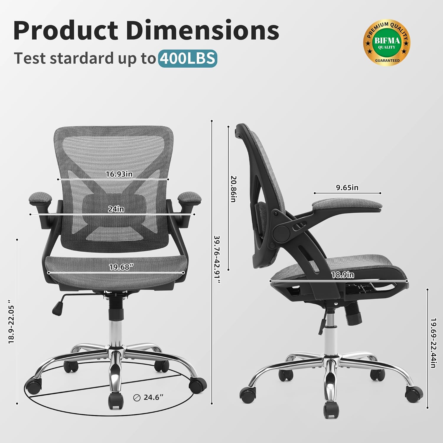 Ergonomic Office Chair, Comfy Computer Desk Chair with Adjustable Lumbar Support,Tilt Function, Comfy Wide Seat, Swivel Executive Computer Desk Chairs for Company and Home