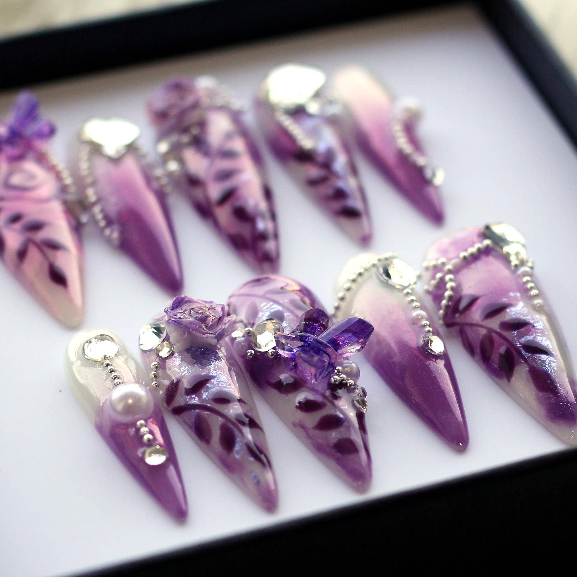 Lavender Rose Ombre Press On NailsLavender Rose Ombre Press On Nails - SAYEGIRLS