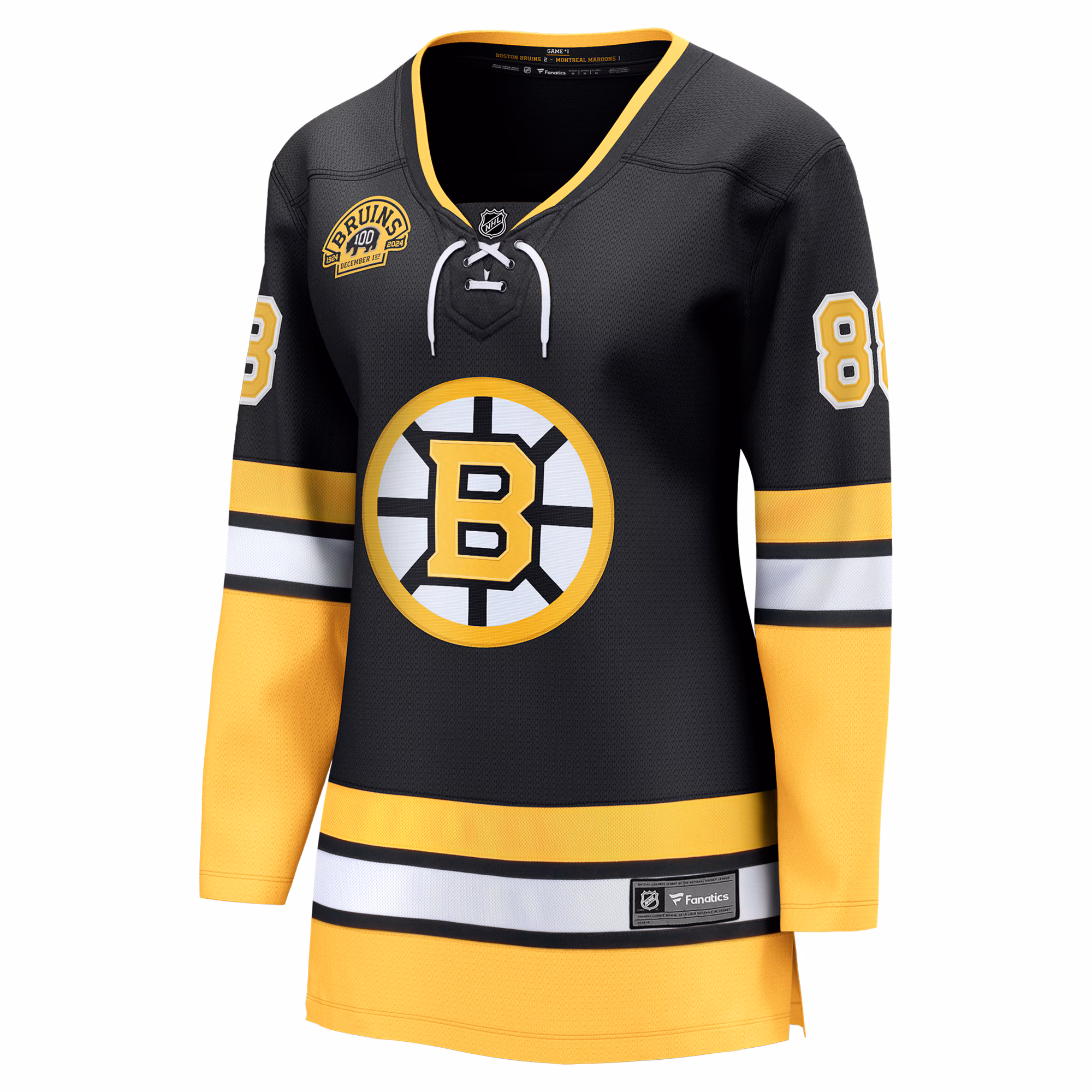 David Pastrnak Boston Bruins Fanatics Women's 100th Anniversary Breakaway Jersey - Black