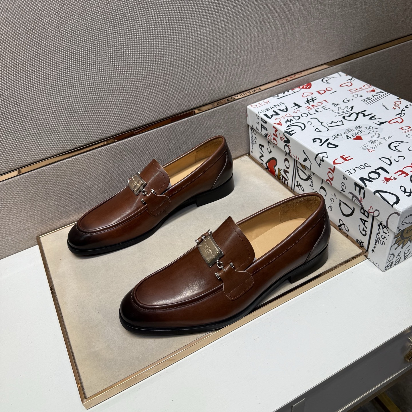 D&G men's leather shoes-106