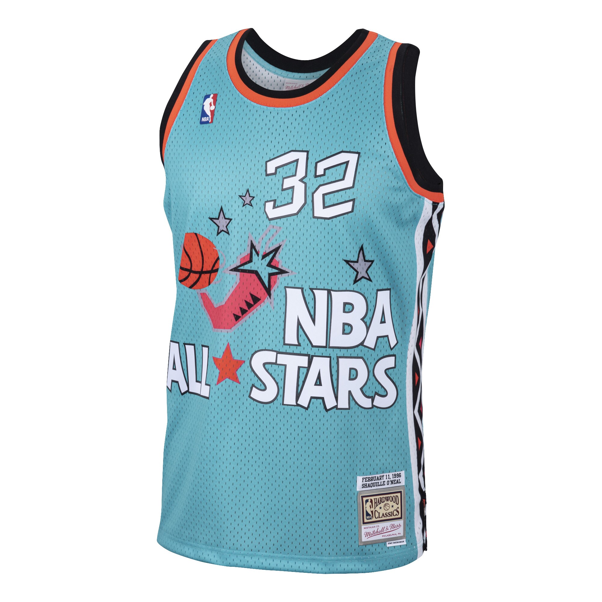Shaquille O'Neal Mitchell & Ness Eastern Conference 1996 All-Star Hardwood Classics Swingman Jersey - Teal