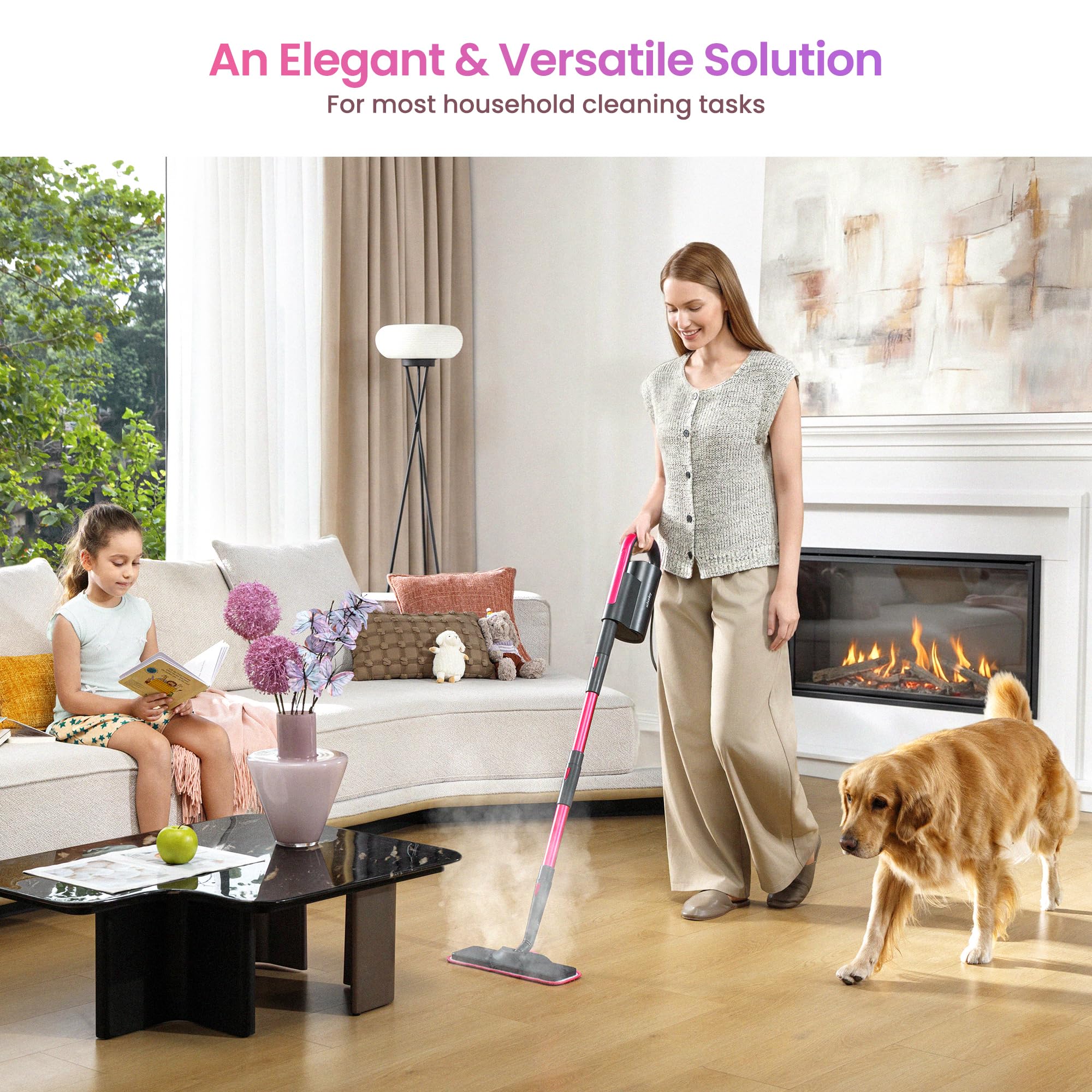 SCHENLEY 19-in-1 Steam Mop with Detachable Handheld Steamer