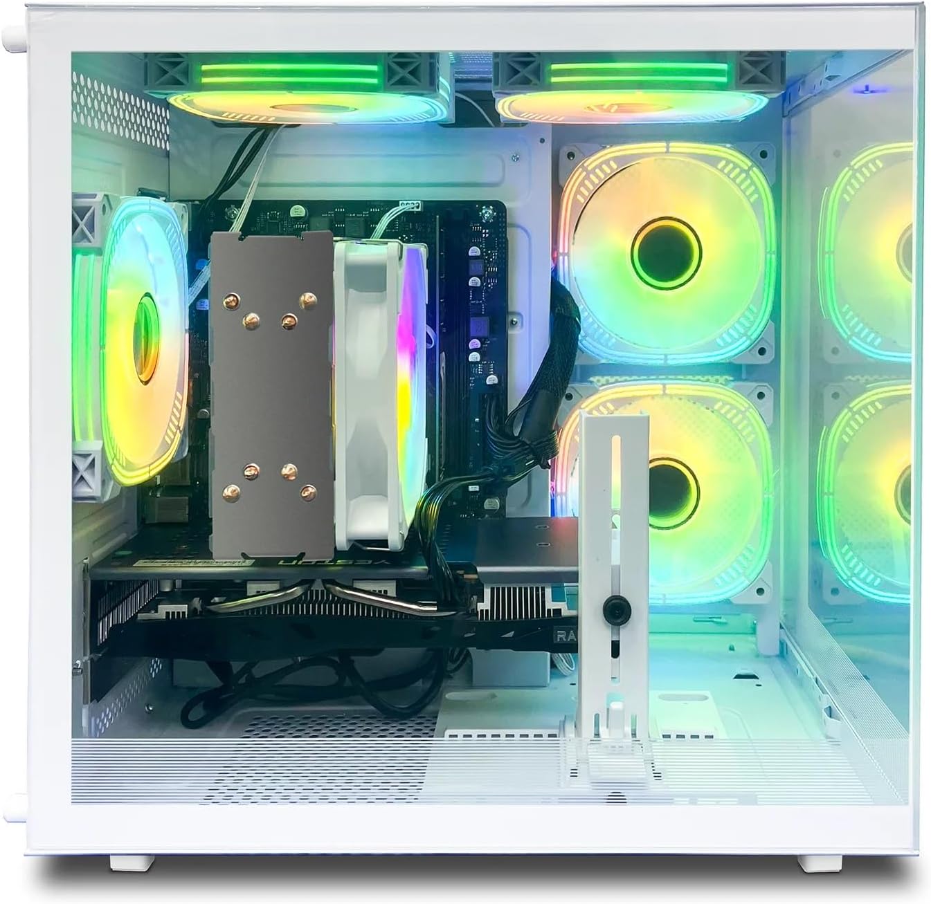 suevery Desktop Computers,16G RAM,512GB NVMe SSD,Core i5-12400F,RTX 3050 6G,Prebuilt Gaming PC,Tower Computer Gamer White WiFi 6 Home (512, GB)