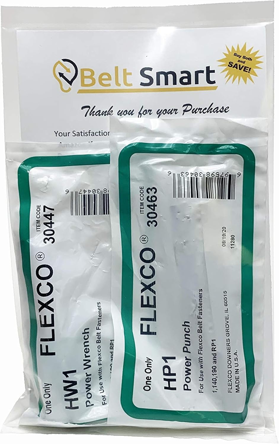 EDUPET HW1 + HP1 Flexco Value Pack (Power Wrench and Power Punch) Lacing Tools for Fasteners 1, 140, 190 and RP1 (One of Each Item #30463 and #30447)