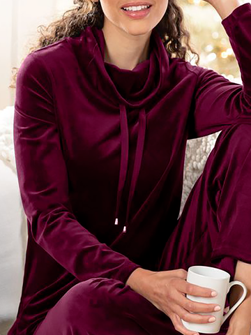 Casual Velvet Two-Piece Set